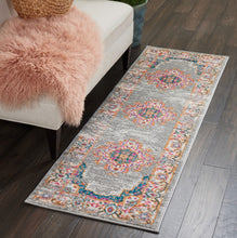 2’ X 10’ Gray And Gold Medallion Runner Rug