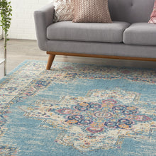 2’X3’ Light Blue Distressed Medallion Scatter Rug