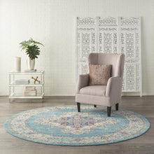 2’X3’ Light Blue Distressed Medallion Scatter Rug