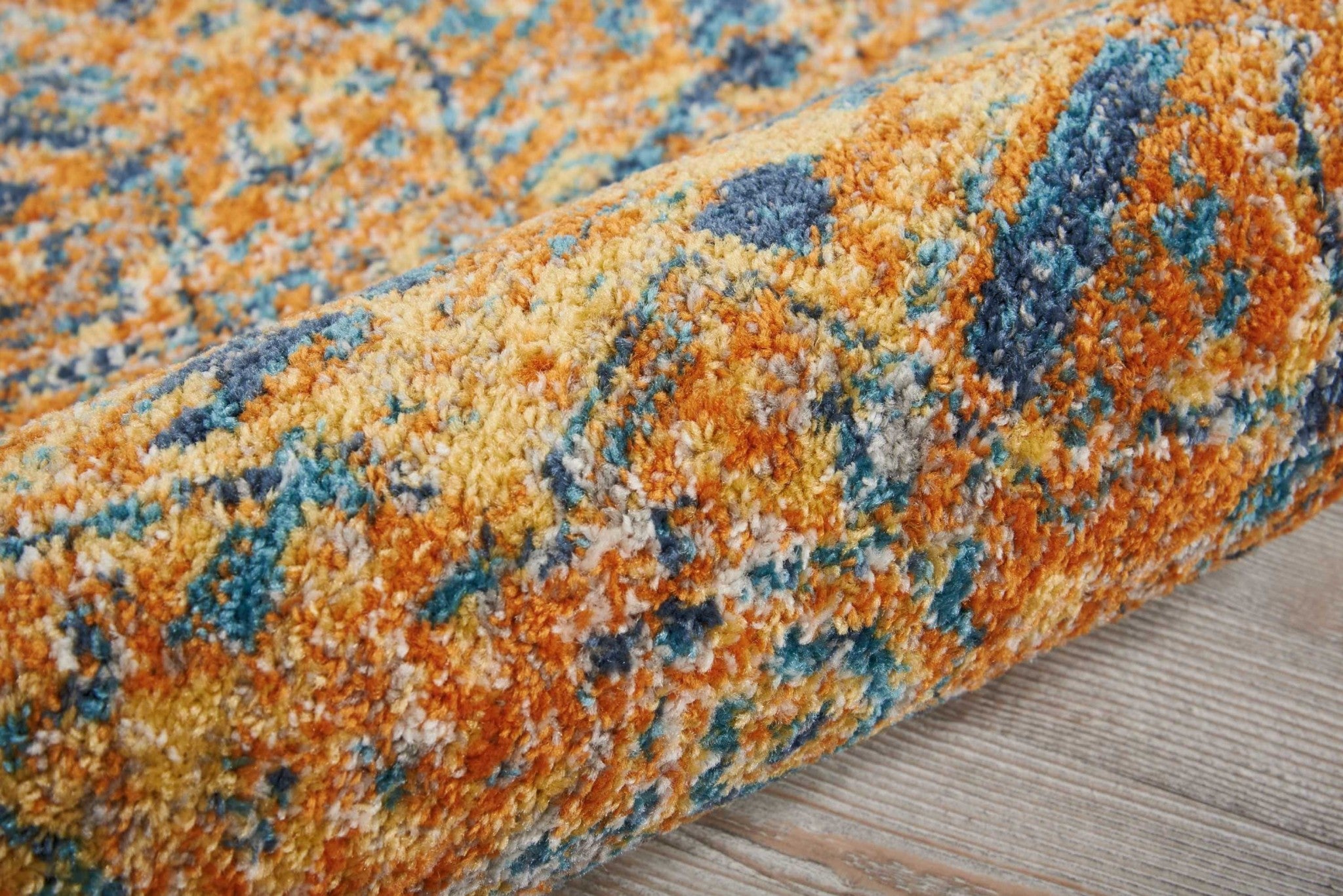 2’ X 6’ Gold And Blue Antique Runner Rug