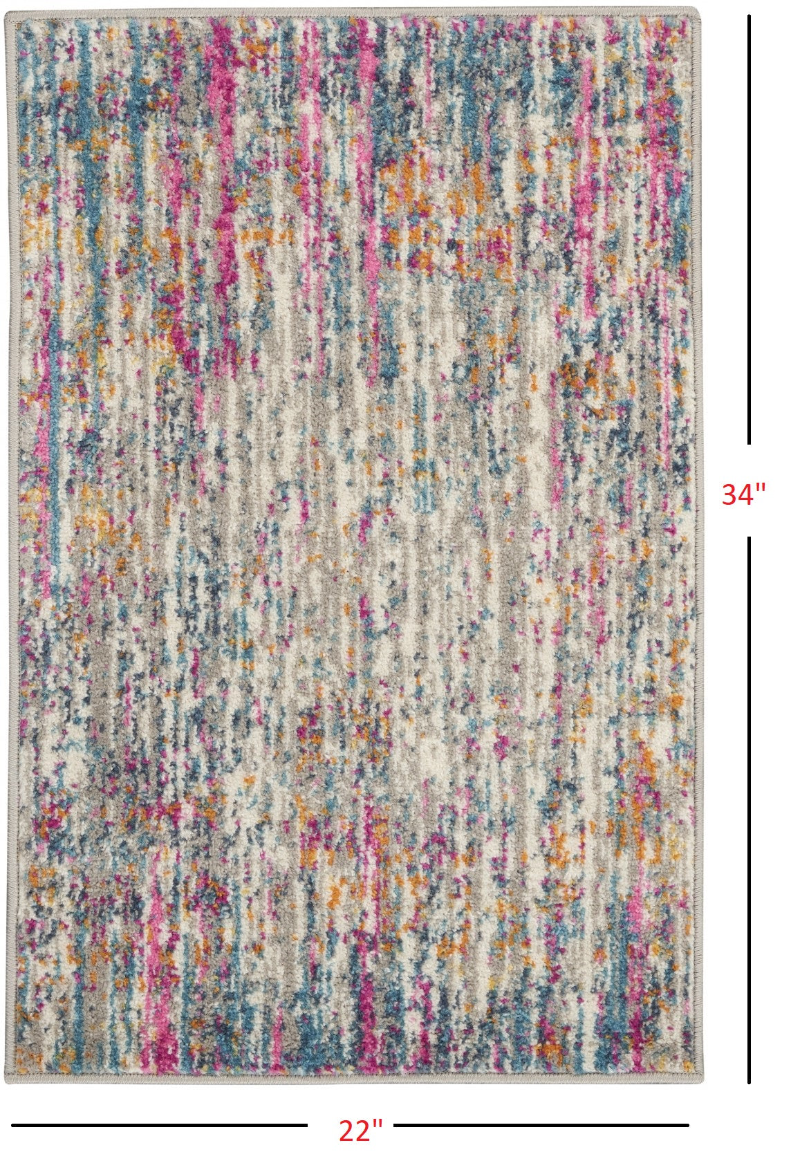 2’ X 3’ Ivory Abstract Striations Scatter Rug