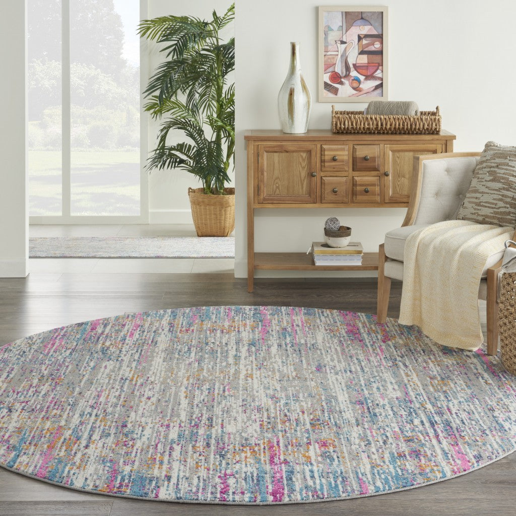 2’ X 3’ Ivory Abstract Striations Scatter Rug