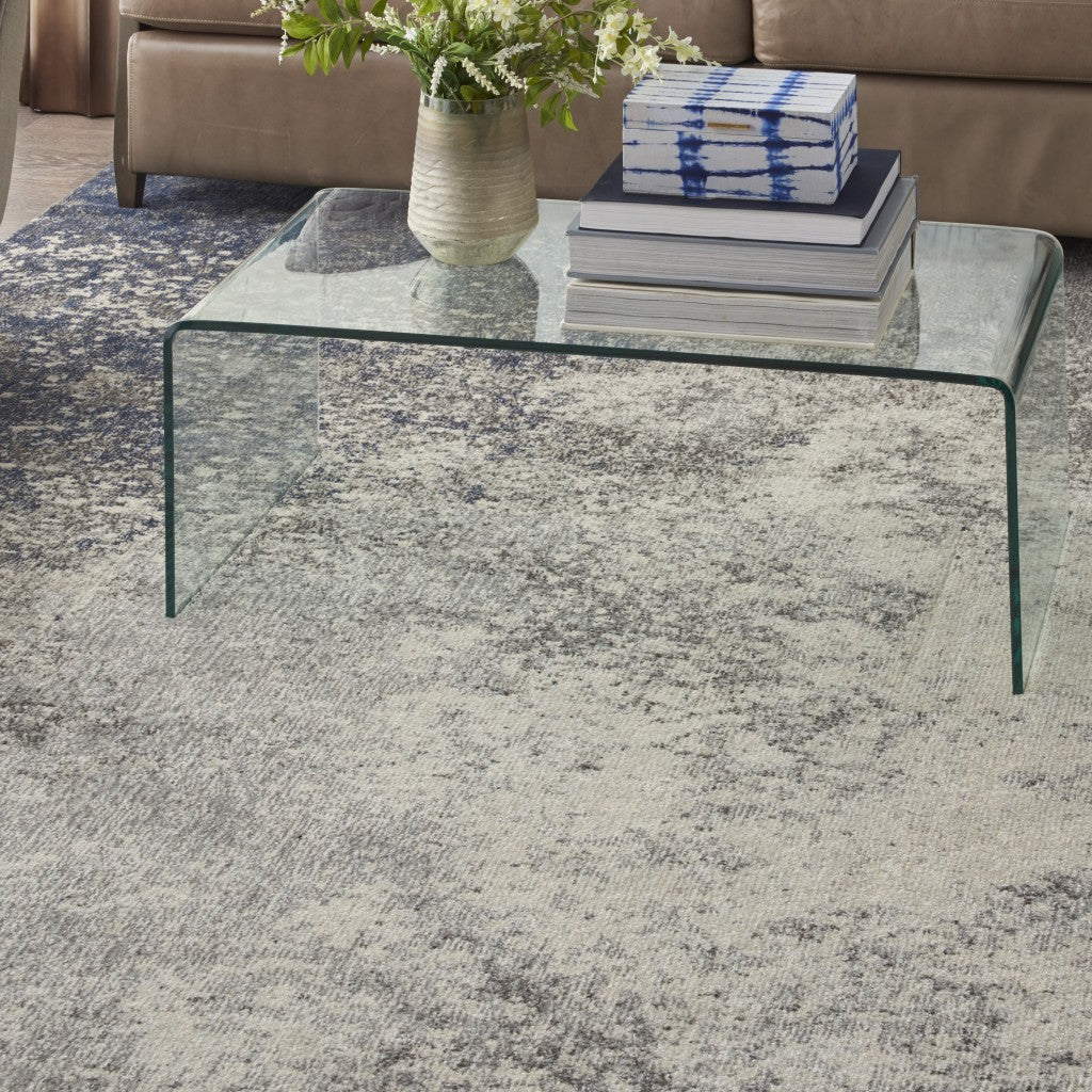 Charcoal And Ivory Abstract Area Rug - 4’ x 6’