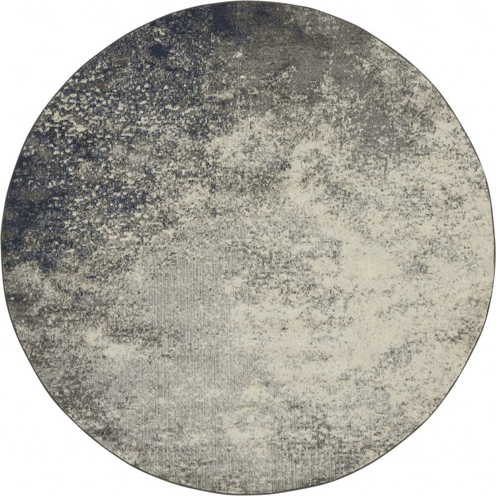 Charcoal And Ivory Abstract Area Rug - 4’ x 6’