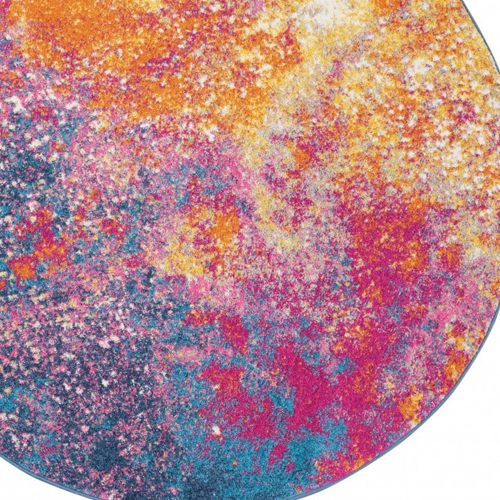 2’ X 10’ Abstract Brights Sunburst Runner Rug