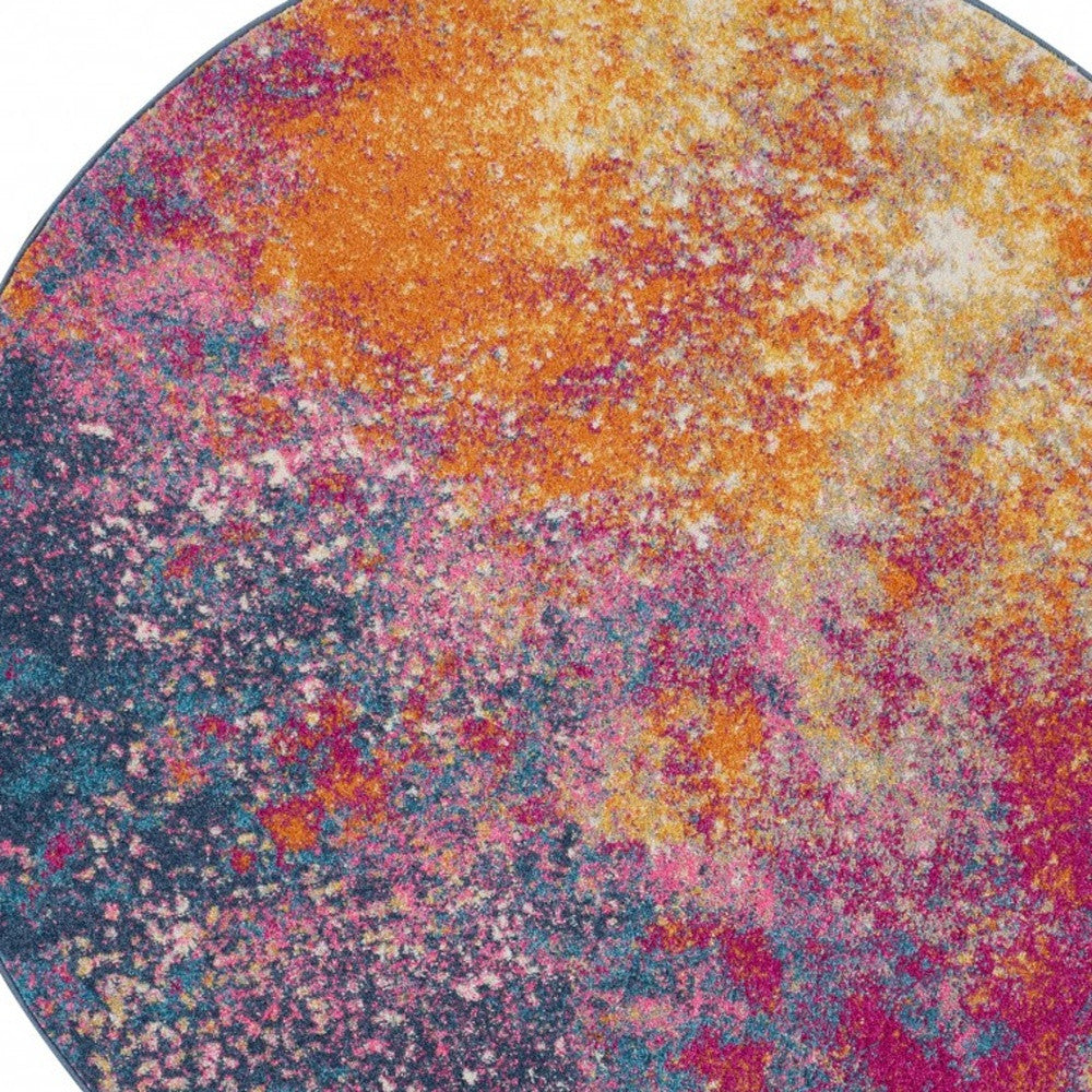 2’ X 10’ Abstract Brights Sunburst Runner Rug