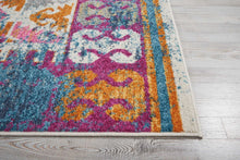 2’ X 6’ Ivory And Magenta Tribal Pattern Runner Rug