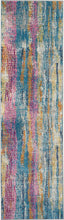 2’ X 6’ Gray Colorful Abstract Stripes Runner Rug