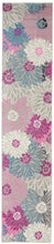 2’ X 6’ Gray And Pink Tropical Flower Runner Rug