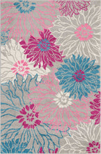 2’ X 6’ Gray And Pink Tropical Flower Runner Rug