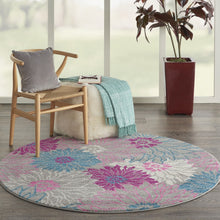 2’ X 6’ Gray And Pink Tropical Flower Runner Rug