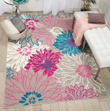 2’ X 6’ Gray And Pink Tropical Flower Runner Rug