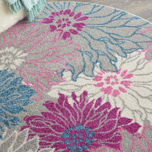 2’ X 6’ Gray And Pink Tropical Flower Runner Rug