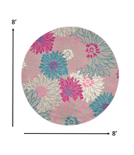 2’ X 6’ Gray And Pink Tropical Flower Runner Rug