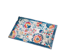 2’ X 6’ Ivory And Blue Floral Vines Runner Rug