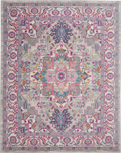 4’ X 6’ Light Gray And Pink Medallion Area Rug