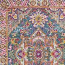 2’ X 3’ Teal And Pink Medallion Scatter Rug