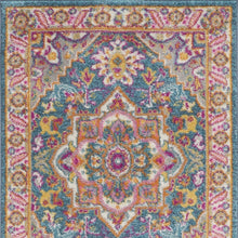 2’ X 3’ Teal And Pink Medallion Scatter Rug