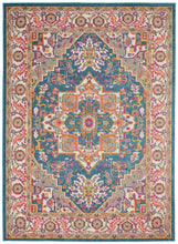 4’ X 6’ Teal And Pink Medallion Area Rug
