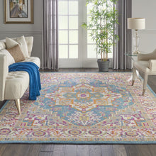 4’ X 6’ Teal And Pink Medallion Area Rug