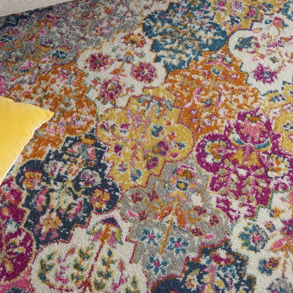 2’ X 3’ Muted Brights Floral Diamond Scatter Rug