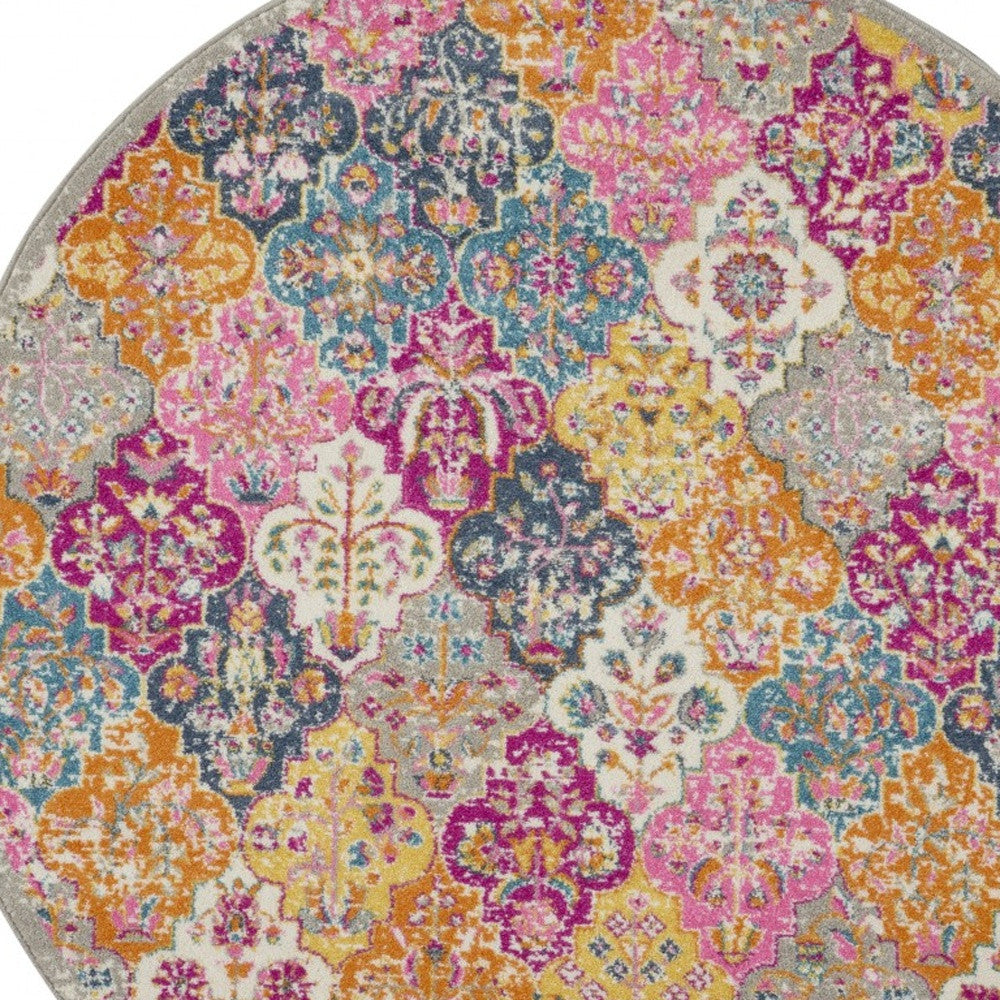 2’ X 3’ Muted Brights Floral Diamond Scatter Rug