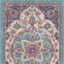 2’ X 3’ Pink And Blue Floral Medallion Scatter Rug