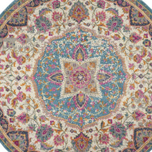 2’ X 3’ Pink And Blue Floral Medallion Scatter Rug
