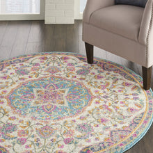 2’ X 3’ Pink And Blue Floral Medallion Scatter Rug