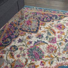 2’ X 3’ Pink And Blue Floral Medallion Scatter Rug