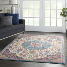 2’ X 3’ Pink And Blue Floral Medallion Scatter Rug