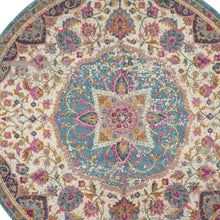 2’ X 3’ Pink And Blue Floral Medallion Scatter Rug