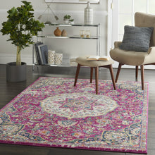 2’ X 6’ Pink And Ivory Medallion Runner Rug