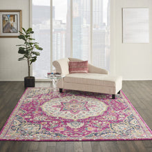 2’ X 6’ Pink And Ivory Medallion Runner Rug