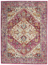 2’ X 8’ Ivory And Pink Oriental Runner Rug