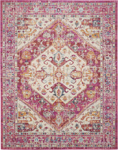 2’ X 8’ Ivory And Pink Oriental Runner Rug