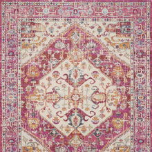 2’ X 8’ Ivory And Pink Oriental Runner Rug