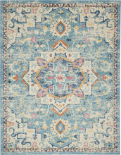 4’ X 6’ Light Blue And Ivory Distressed Area Rug