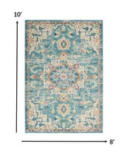 4’ X 6’ Light Blue And Ivory Distressed Area Rug