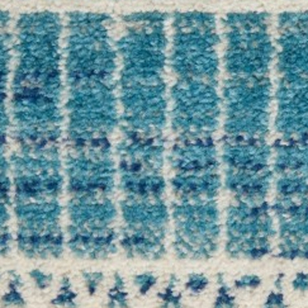 2’ X 3’ Navy Blue Ornate Stripes Scatter Rug