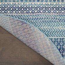 2’ X 3’ Navy Blue Ornate Stripes Scatter Rug