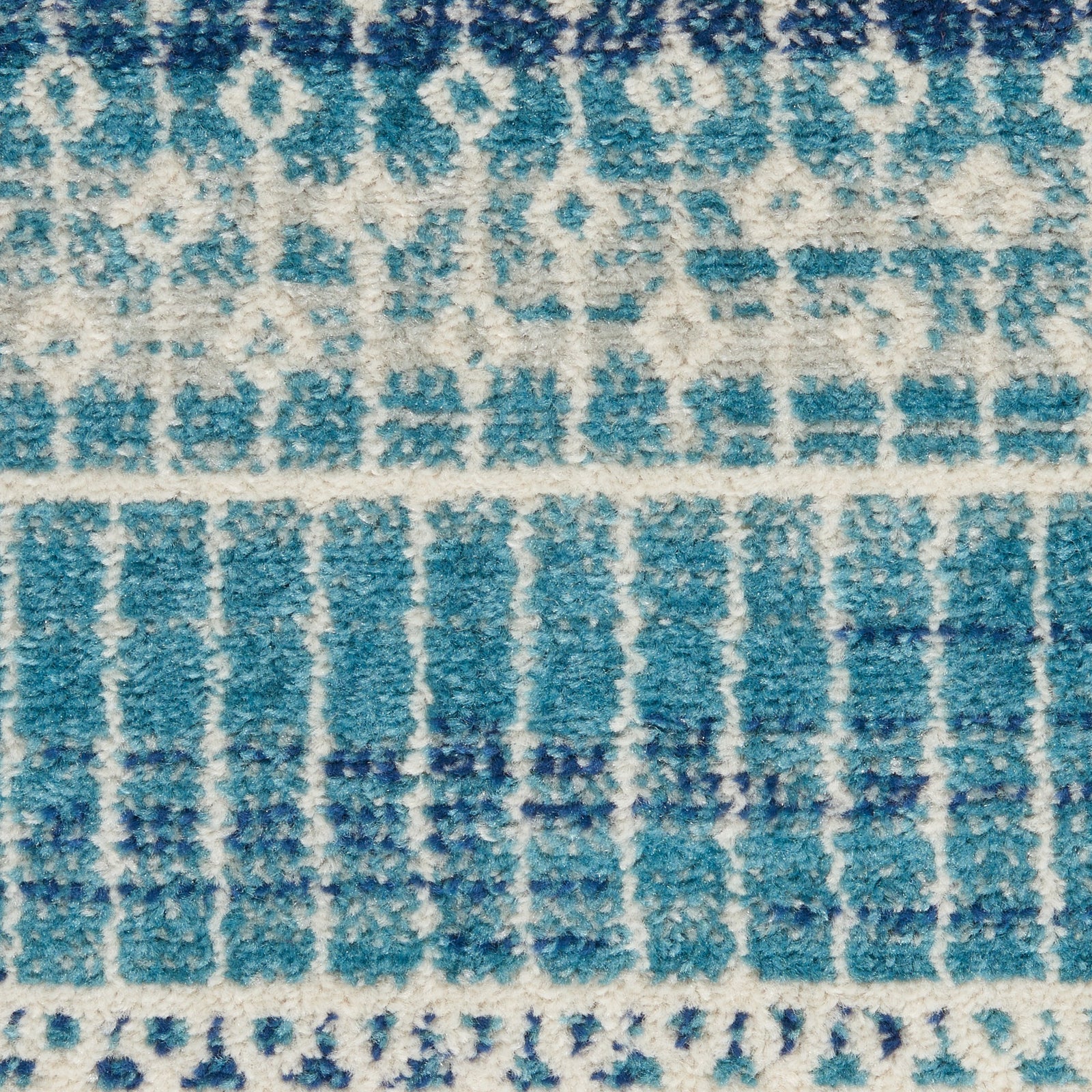 2’ X 3’ Navy Blue Ornate Stripes Scatter Rug