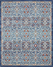 2’ X 3’ Blue White Multi Medallion Medallion Scatter Rug