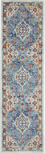2’ X 3’ Ivory And Blue Floral Motifs Scatter Rug