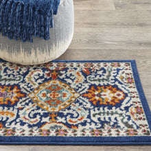 2’ X 3’ Blue And Gold Intricate Scatter Rug