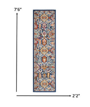 2’ X 3’ Blue And Gold Intricate Scatter Rug