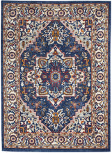 4’ X 6’ Blue And Ruby Medallion Area Rug