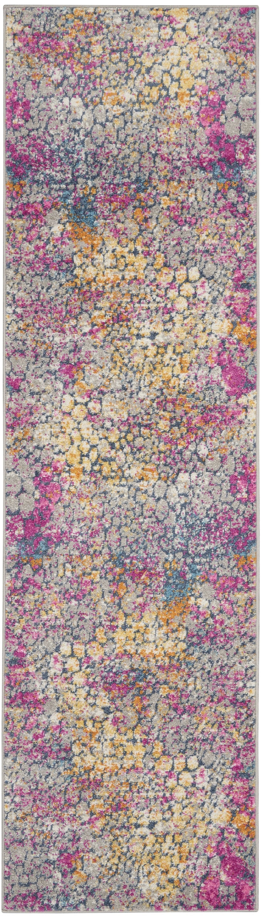 2’ X 6’ Yellow And Pink Coral Reef Runner Rug