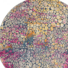 4’ Round Yellow And Pink Coral Reef Area Rug