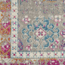 Gray Distressed Ornamental Runner Rug - 2’ x 6’